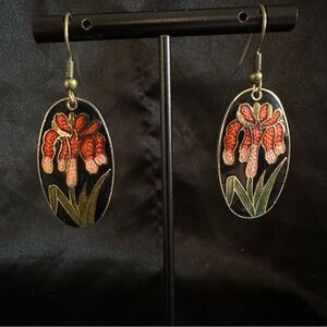 Black Flower Earrings